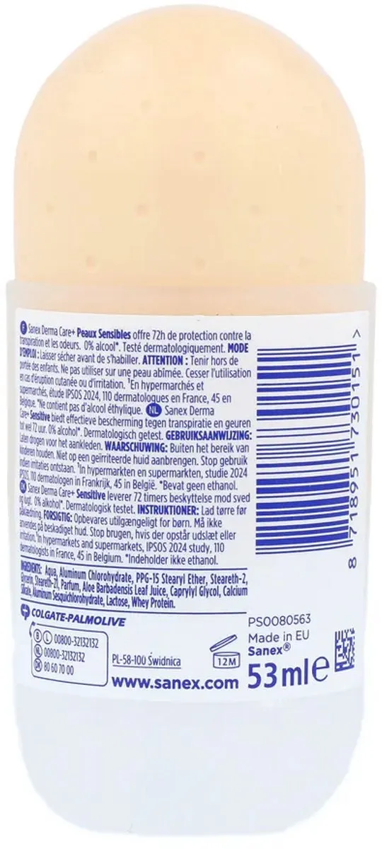 Sanex Deodorant Roller Dermo Sensitive 53ml
