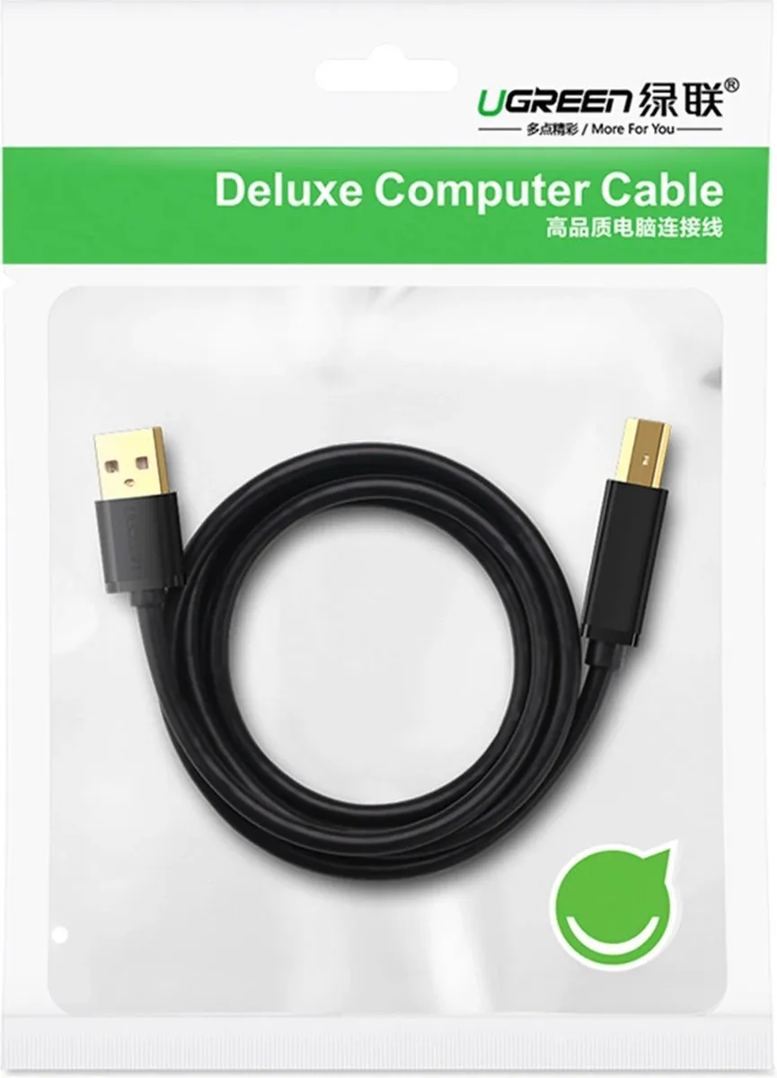 Ugreen USB-A naar USB-B Printerkabel 2.0 1m - Zwart
