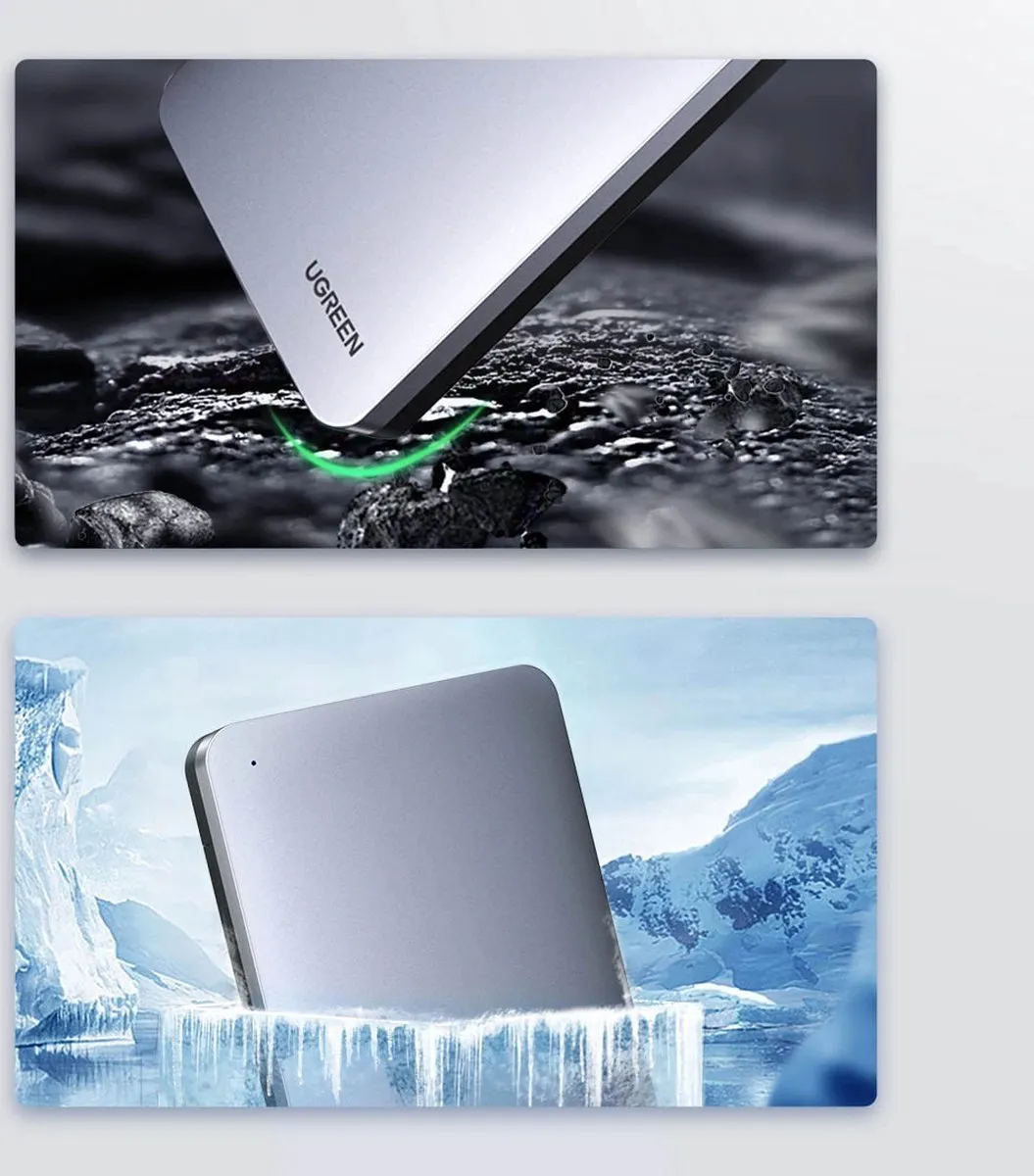 UGREEN 70498 Externe HDD/SSD Behuizing 2.5" - USB 3.1 Gen 2 - Grijs