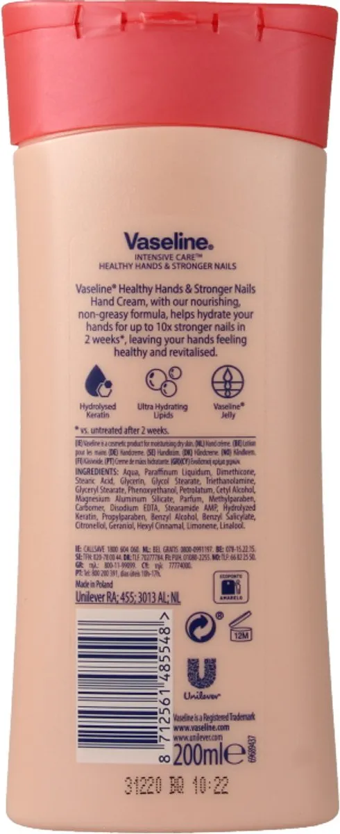 Vaseline Healthy Hands Handcrème 200ml