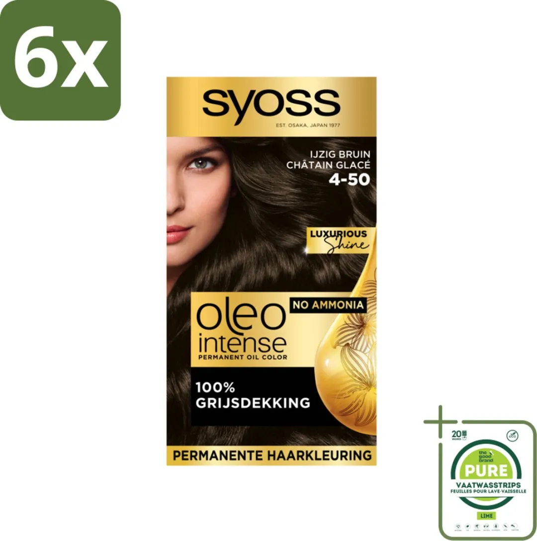 SYOSS Oleo Intense Haarverf 4-50 Ijzig Bruin - 6 Stuks