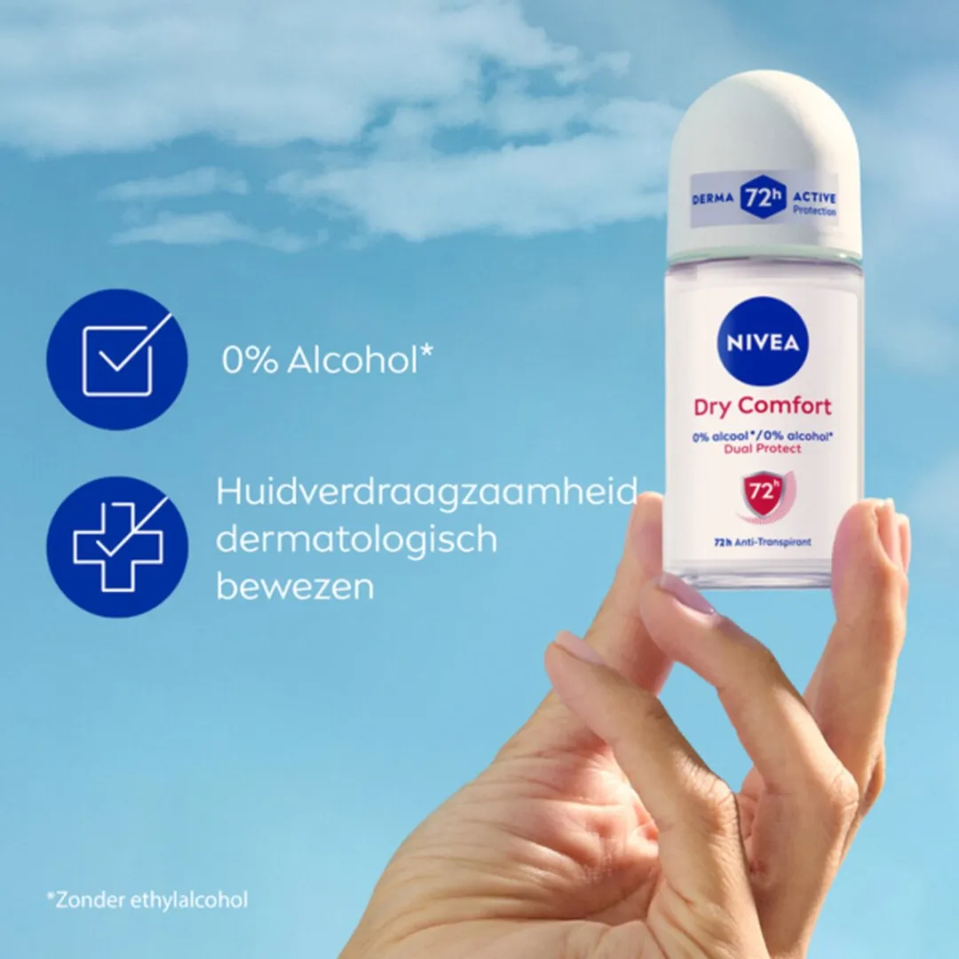 NIVEA Dry Comfort Deo Roller - 3x50ml