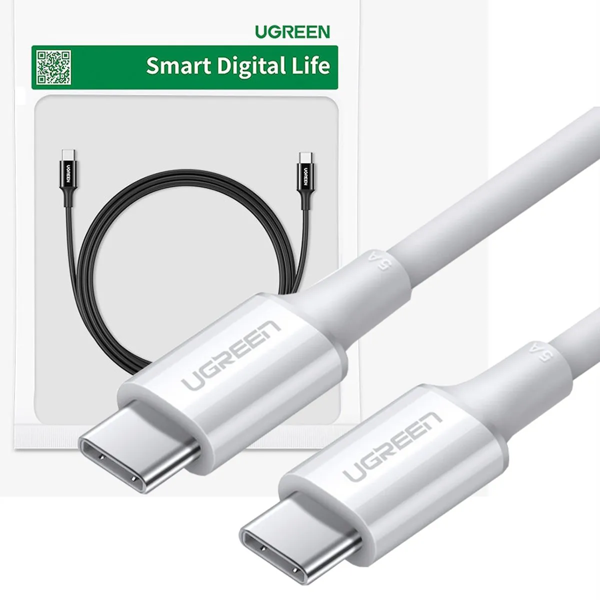 Ugreen US300 USB-C Kabel 100W 2m - Wit