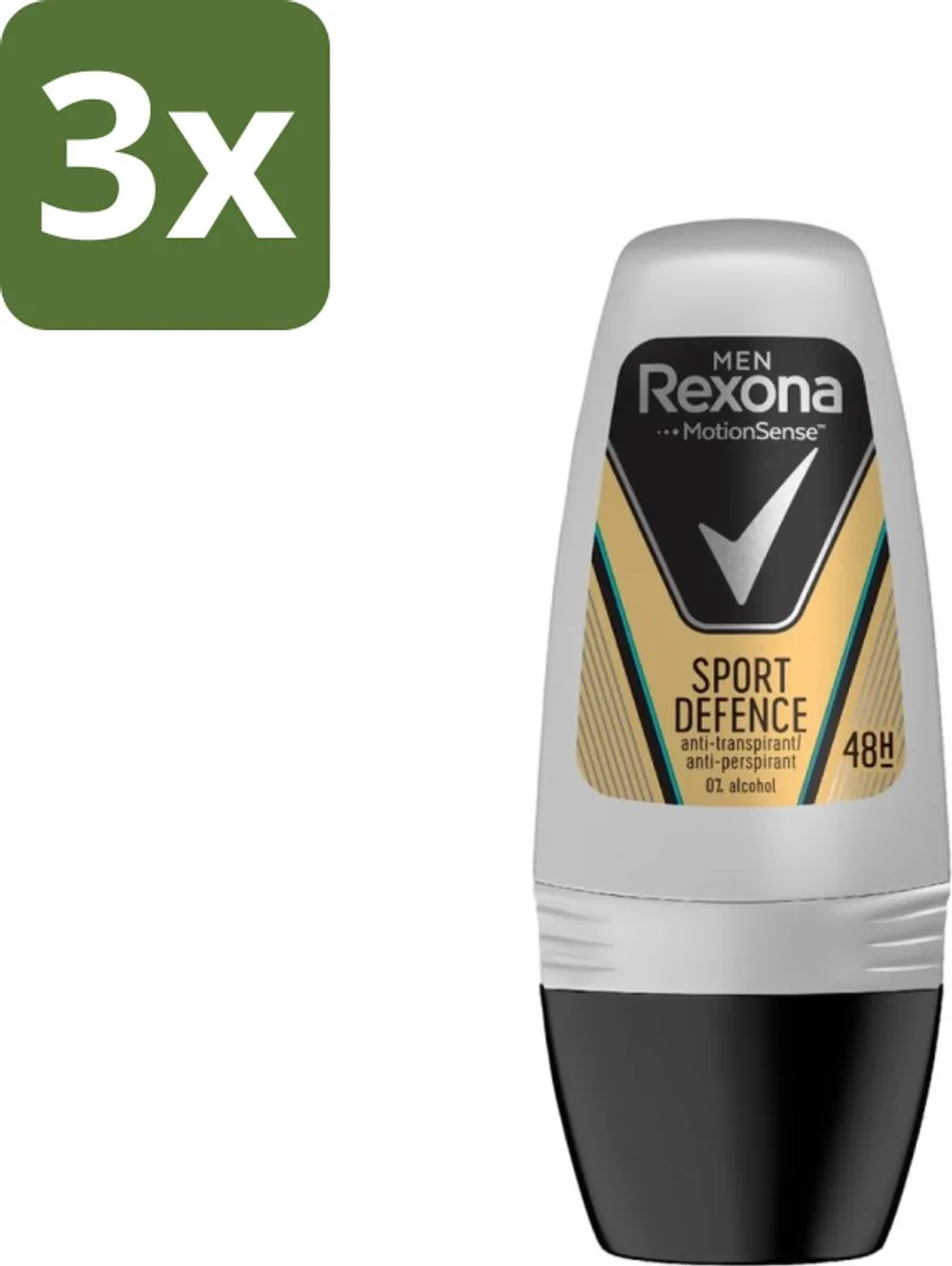 Rexona Men Sport Defence Roll-on 50ml - 3 Stuks