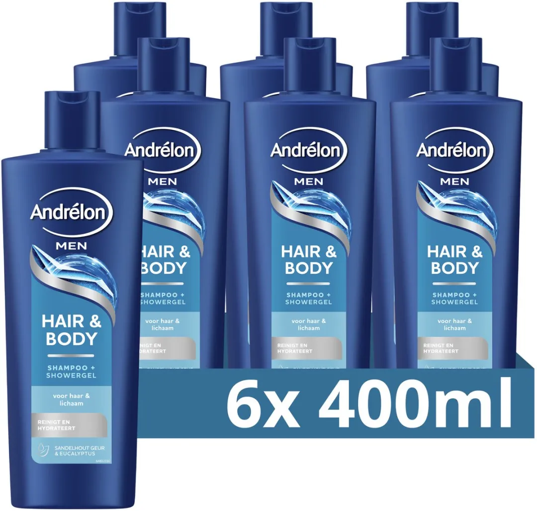 Andrélon Men Hair & Body Shampoo & Douchegel 2400ml