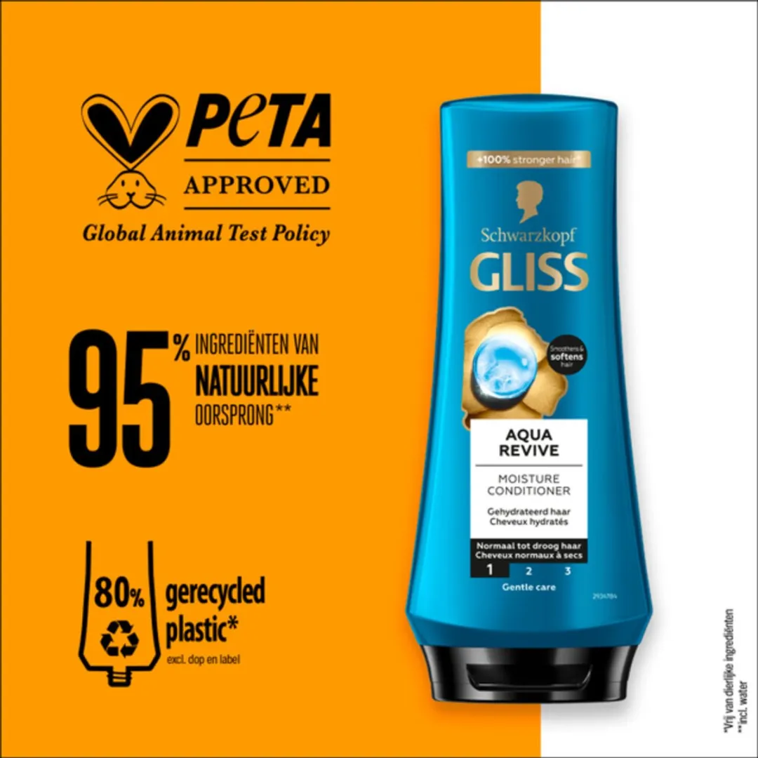 Schwarzkopf Gliss Kur Conditioner Aqua Revive 400ml - 2 Stuks