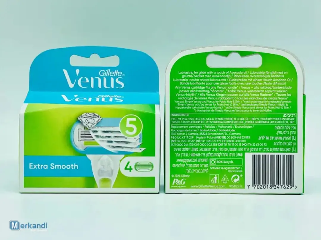 Gillette Venus Extra Smooth Scheermesjes Groen - 5 Bladen - 4 Stuks