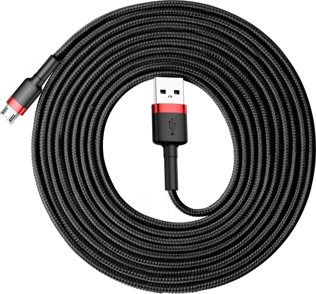 Baseus Cafule CAMKLF-H91 USB/Micro-USB Kabel 2A 3M - Zwart/Rood