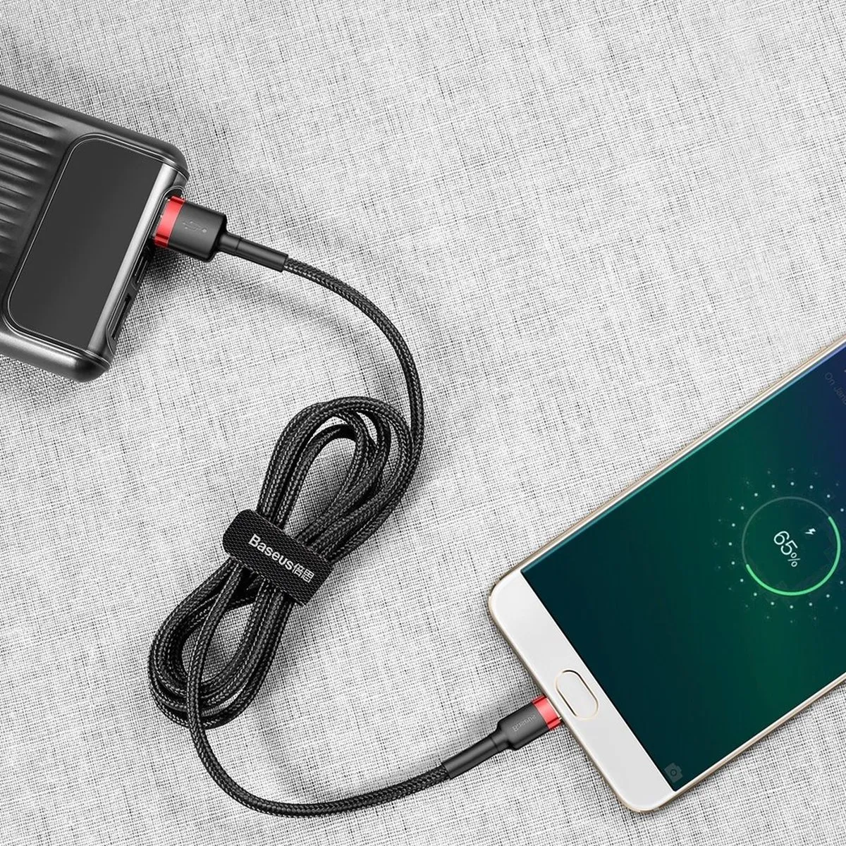 Baseus Cafule CAMKLF-H91 USB/Micro-USB Kabel 2A 3M - Zwart/Rood