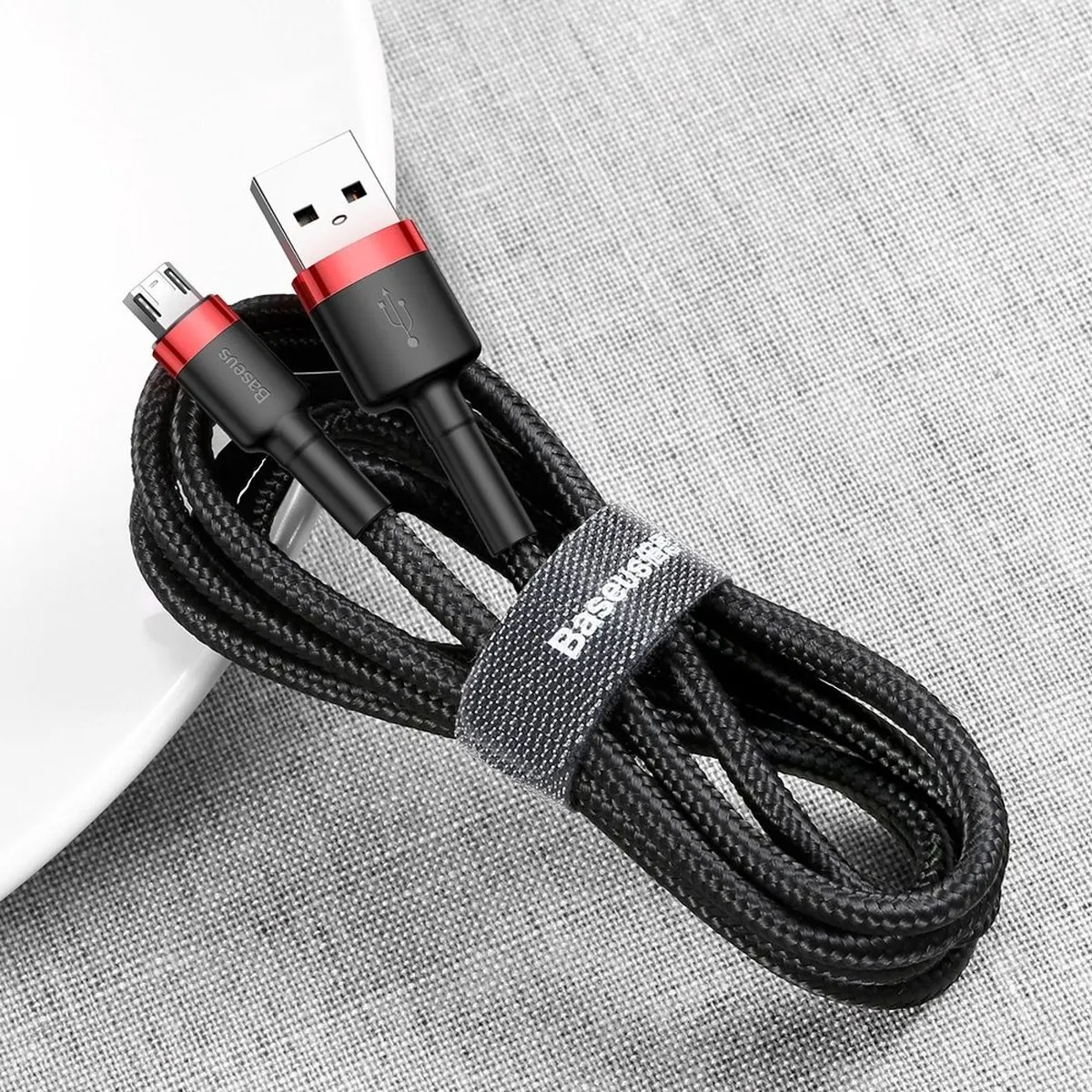 Baseus Cafule CAMKLF-H91 USB/Micro-USB Kabel 2A 3M - Zwart/Rood