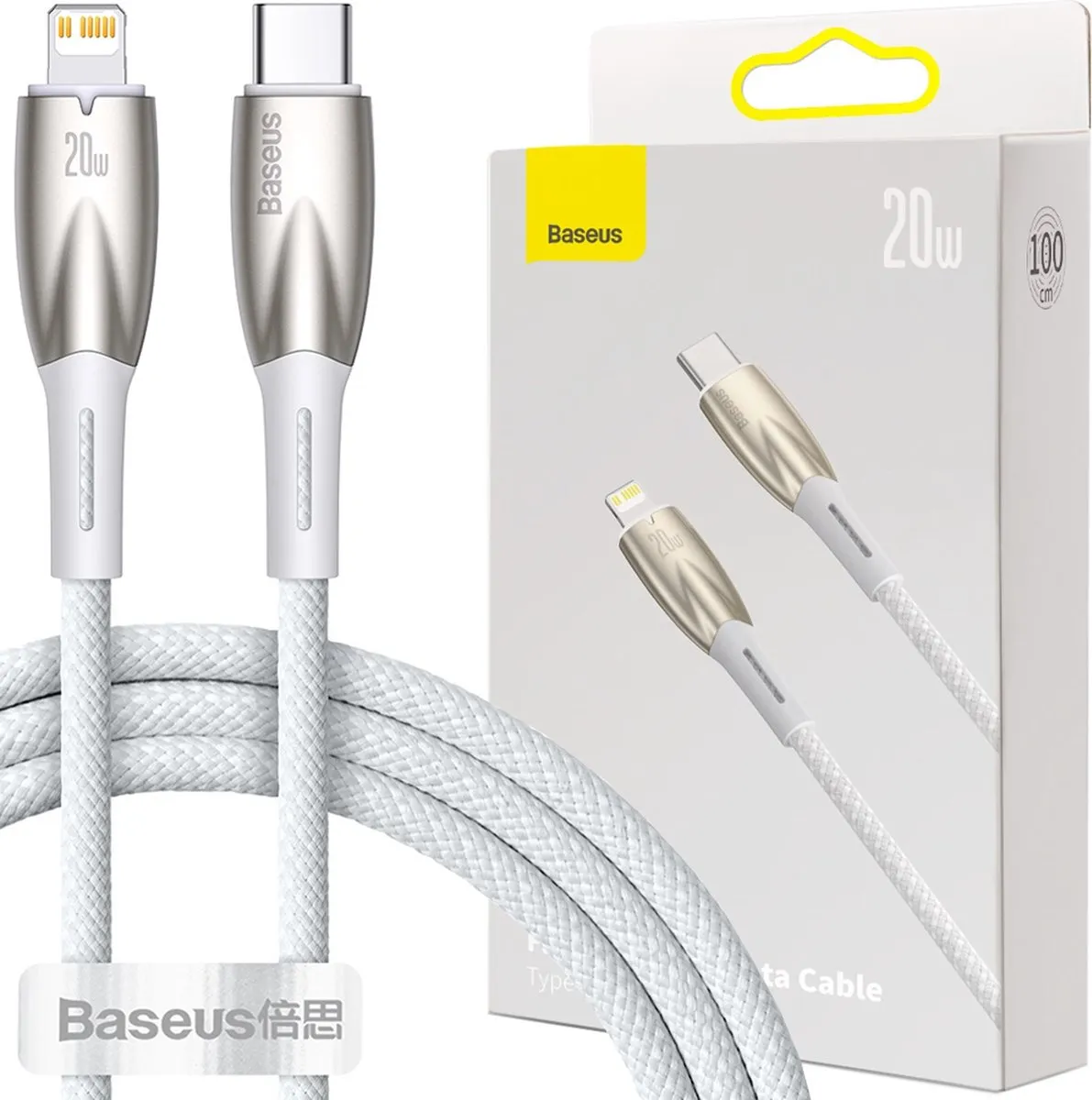 Baseus Glimmer Series USB-C naar Lightning Snellaadkabel 480Mb/s PD 20W 1m