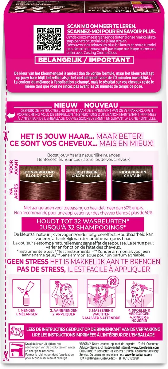L'Oréal Paris Casting Crème Gloss 525 Parelmoer Mahonie