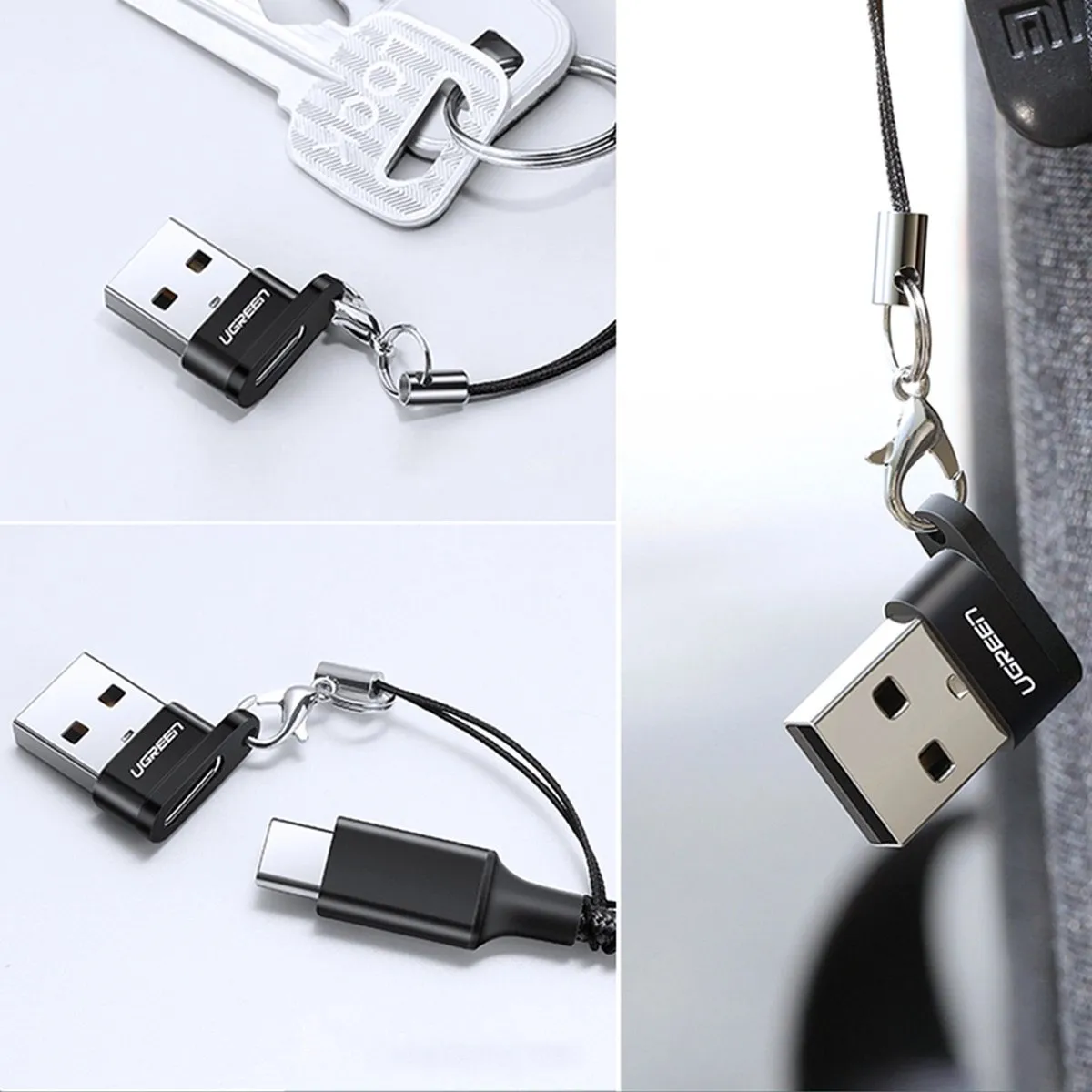 Ugreen US280 USB-C naar USB-A Adapter - Zwart