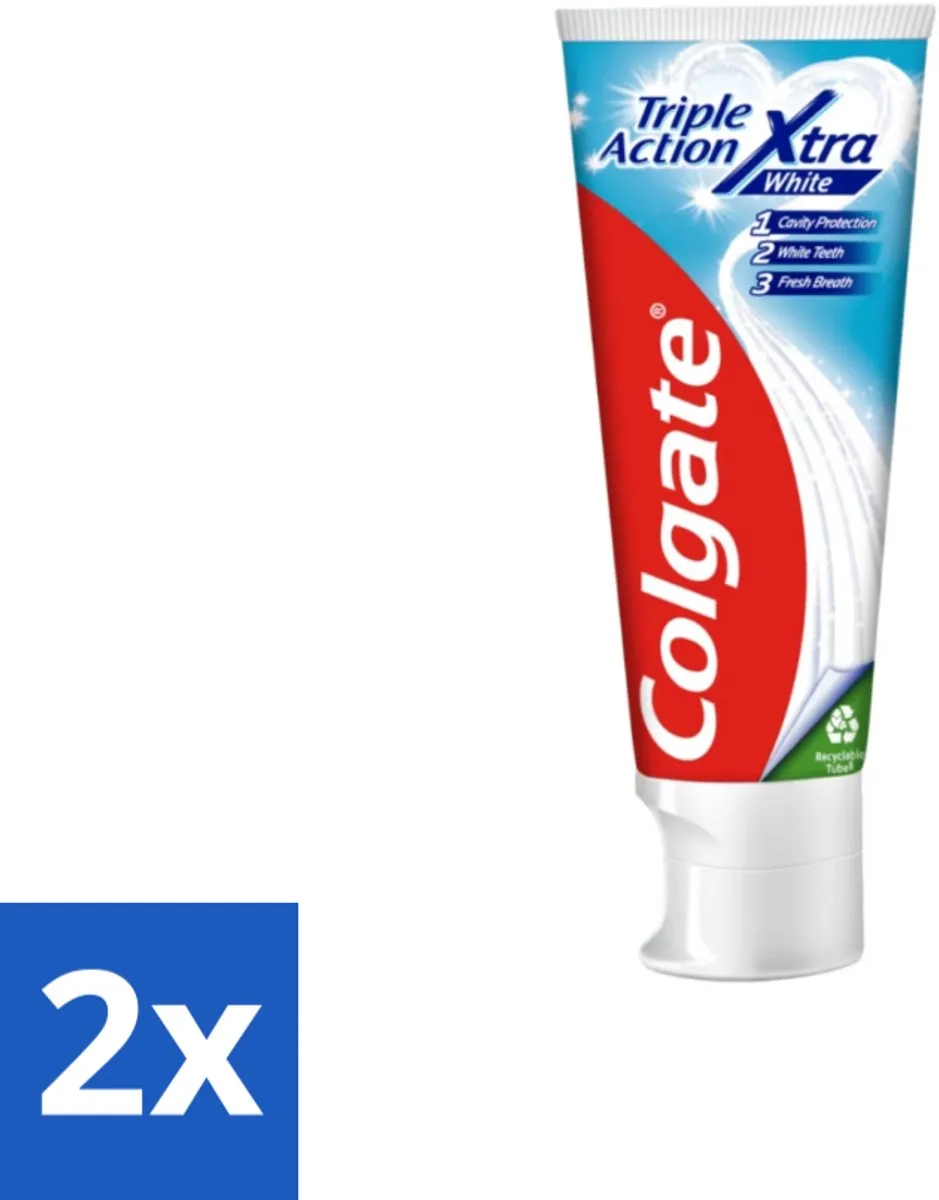 Colgate Triple Action Xtra White Tandpasta 150ml (2x75ml)