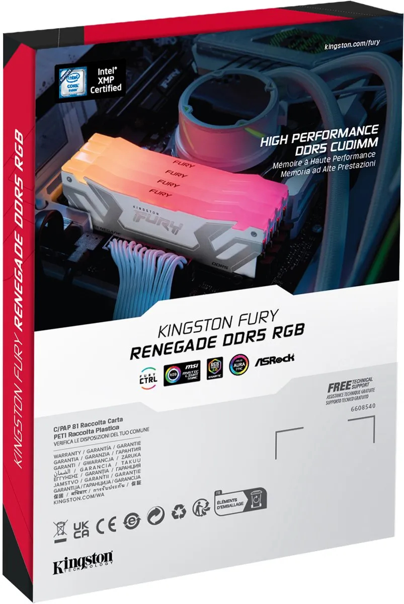 Kingston FURY Renegade RGB DDR5 24GB 8800MT/s - Witte CUDIMM