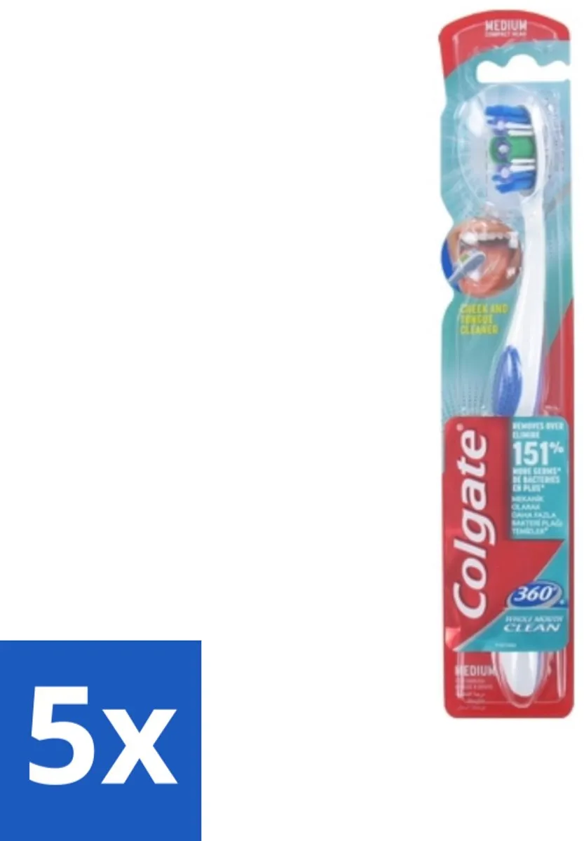 Colgate 360 Whole Mouth Clean Medium Tandenborstels