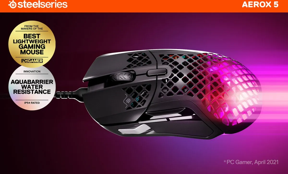 SteelSeries Aerox 5 Gaming Muis 1826039 - Zwart - afbeelding 6 van 6
