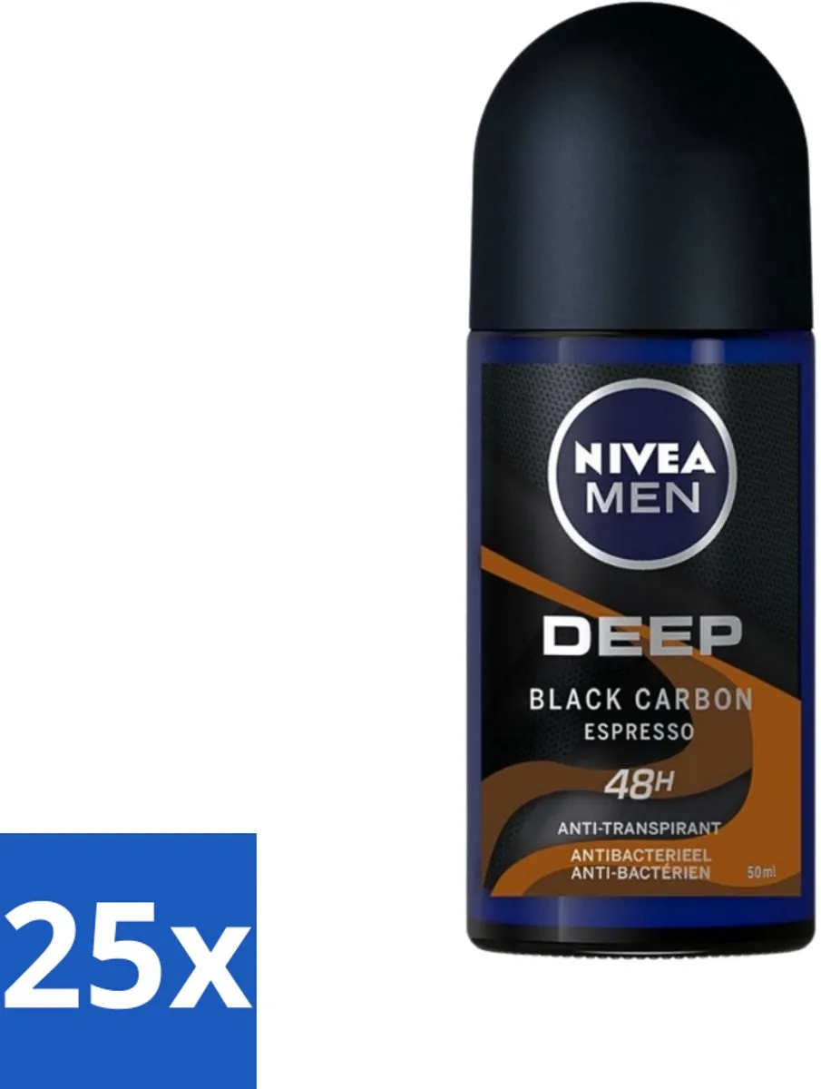 NIVEA Men Deodorant Roller Deep Black Carbon Espresso 50ml