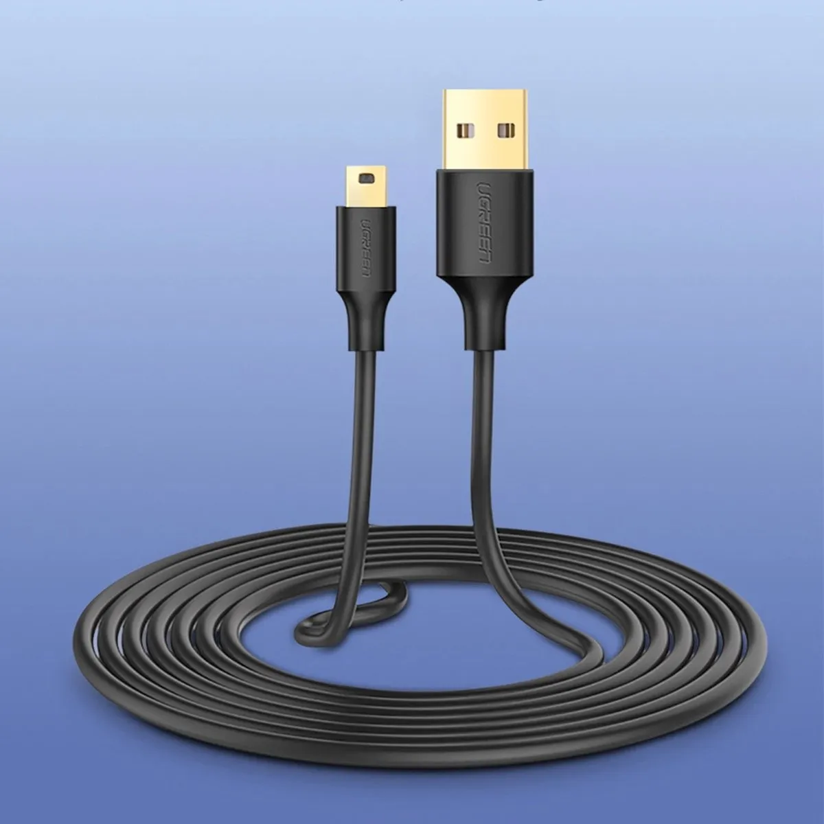 Ugreen US132 USB Mini-kabel 0,5m - 5-pins Verguld - Zwart - afbeelding 6 van 6