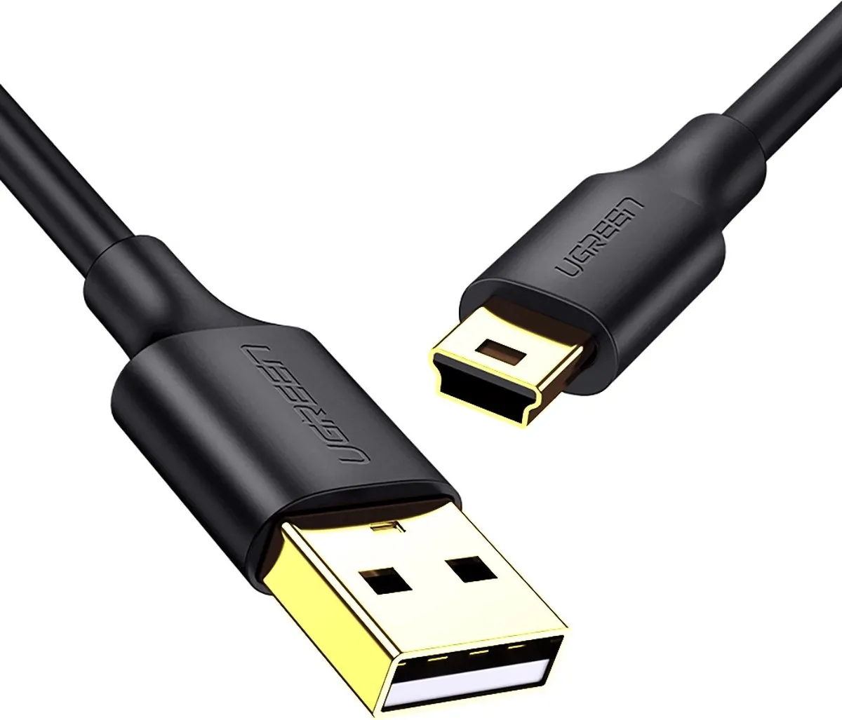 Ugreen US132 USB Mini-kabel 0,5m - 5-pins Verguld - Zwart