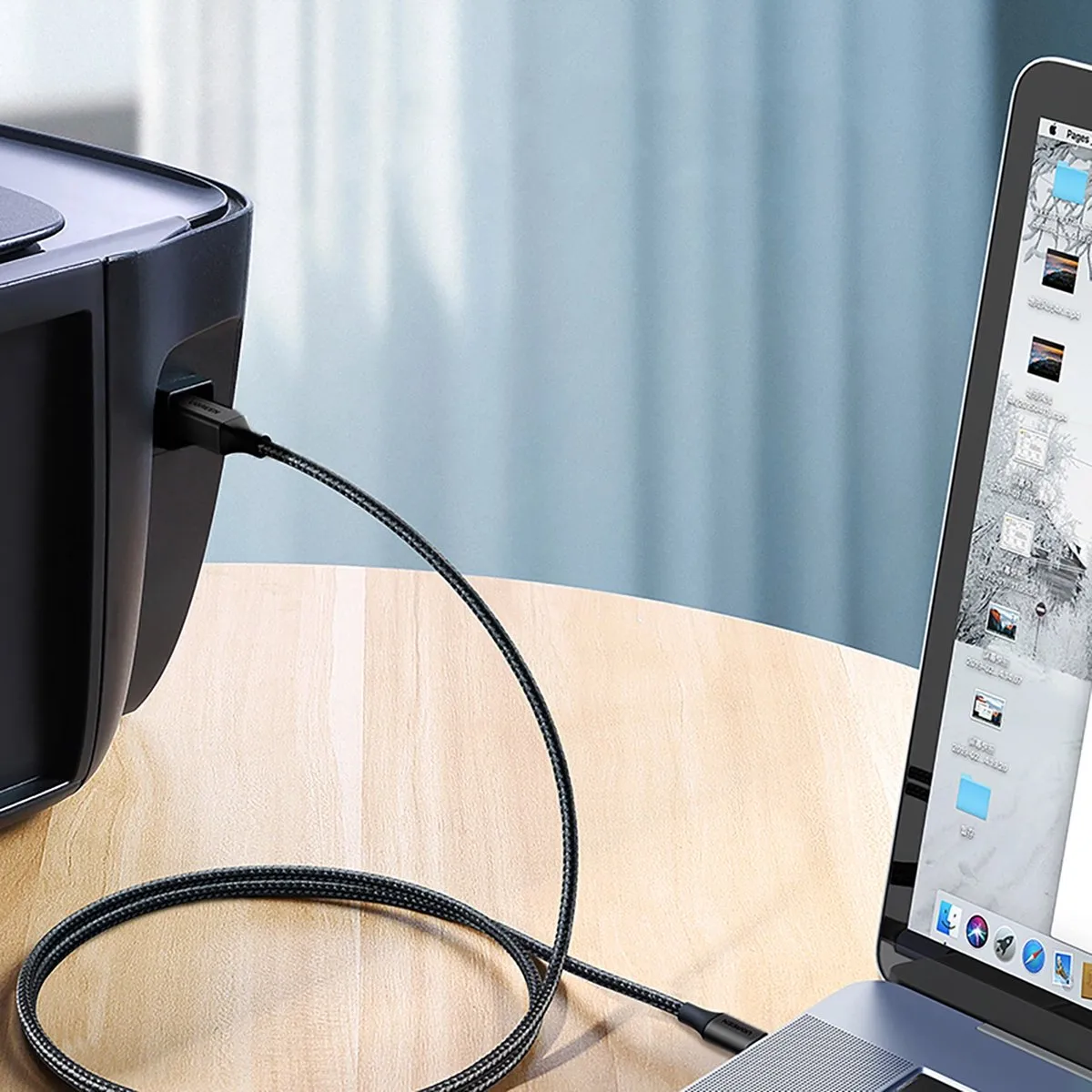 Ugreen USB-C naar USB-B Printerkabel 2.0 - 1m - Zwart