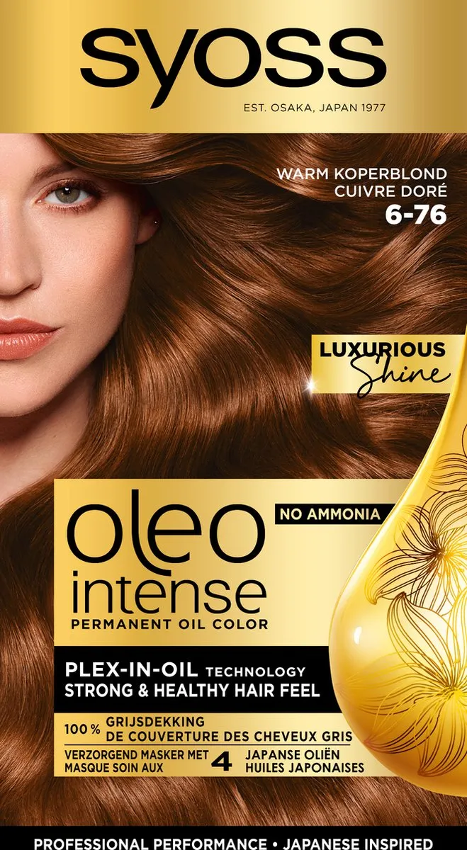 Syoss Oleo Intense Haarverf 6-76 Warm Koperblond - 3 Stuks