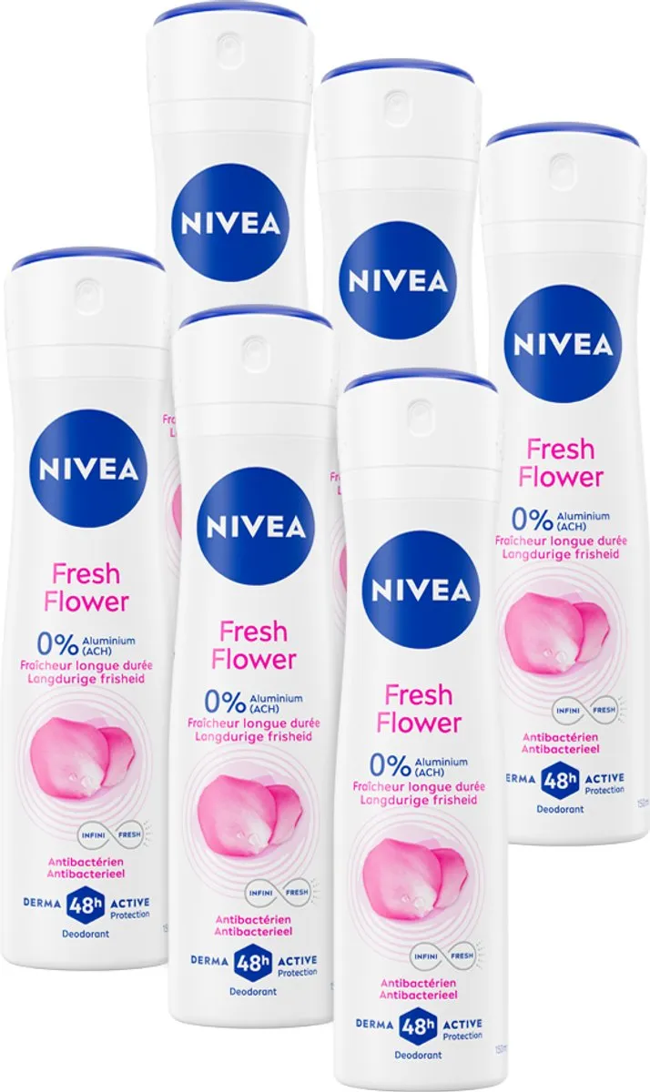 NIVEA Fresh Flower Deo Spray 6x150ml
