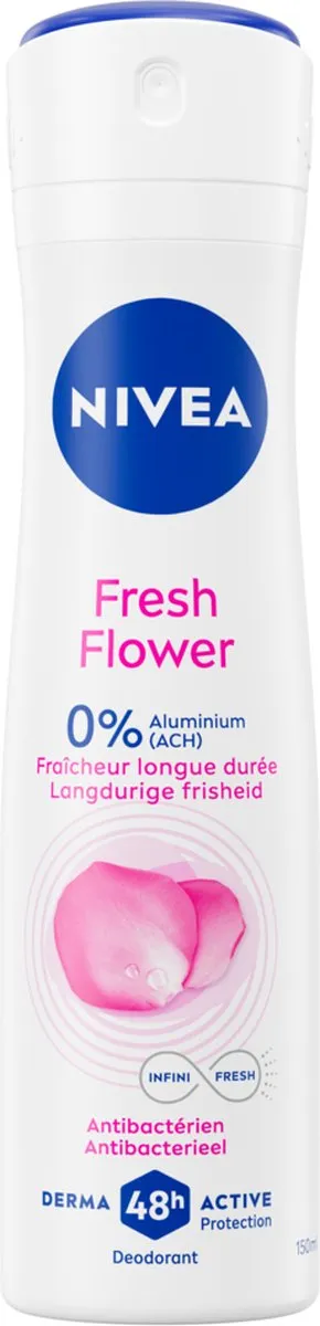 NIVEA Fresh Flower Deo Spray 6x150ml - Aluminiumvrij - afbeelding 6 van 6