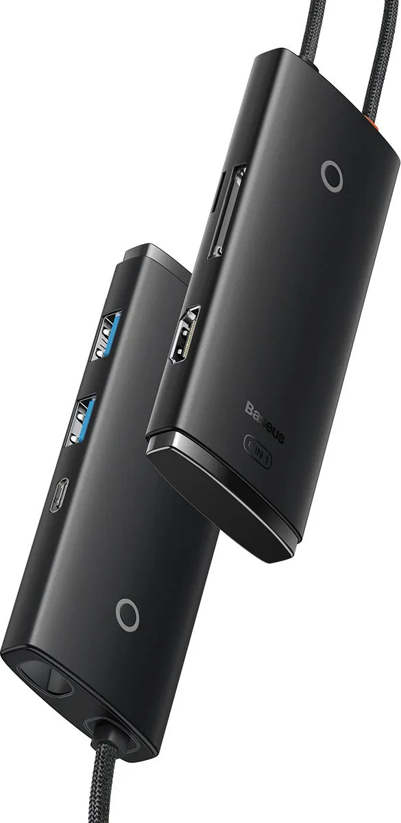 Baseus WKQX-05 Lite HDMI Hub - 4K@30Hz - USB-C/USB-A 5Gbps - SD/microSD - 20cm