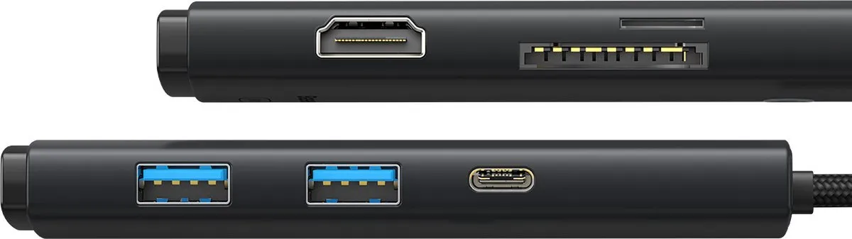 Baseus WKQX-05 Lite HDMI Hub - 4K@30Hz - USB-C/USB-A 5Gbps - SD/microSD - 20cm