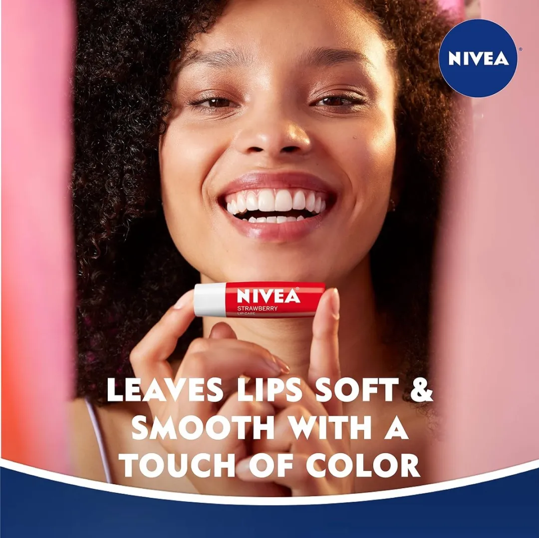 NIVEA Lippenbalsem Strawberry Shine 6x4.8g - Aardbei Rood