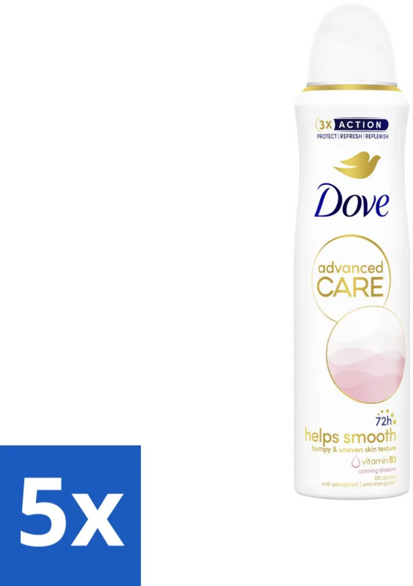 Dove Deodorant Spray - Advanced Care - For Smooth Skin - 150 ml - Bulkverpakking - 5 stuks