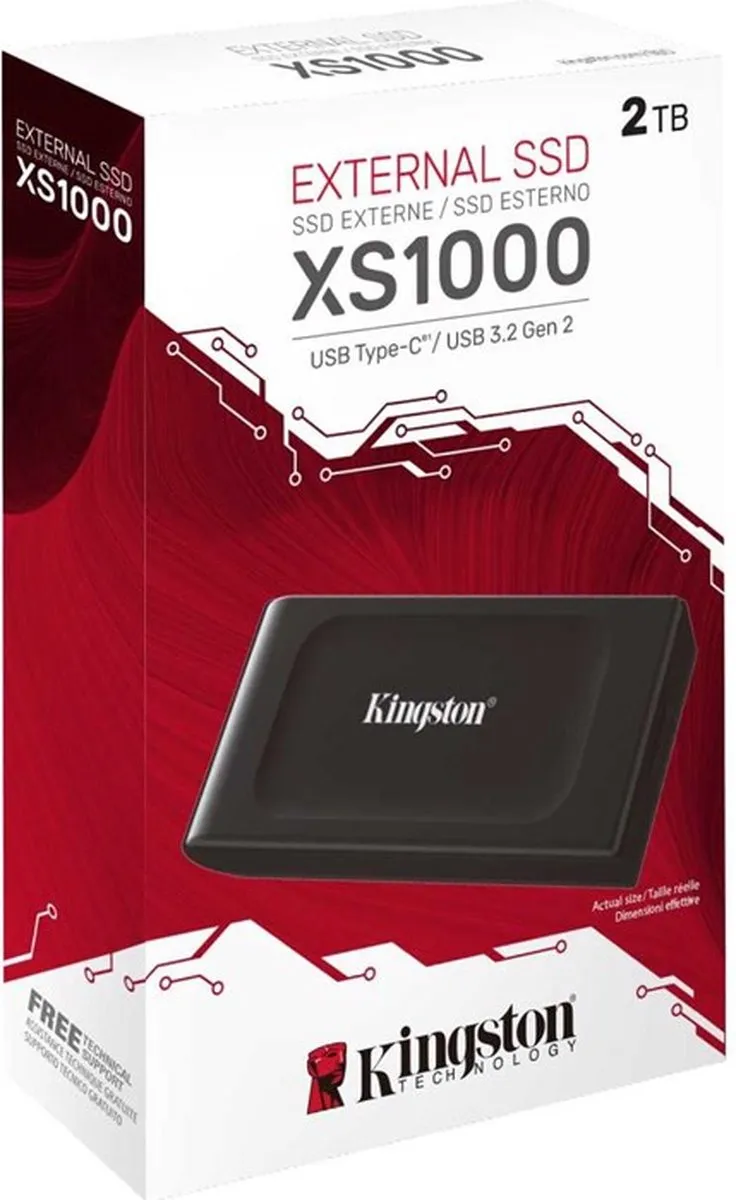 Kingston XS1000 SXS1000/2000G SSD - 2TB - Zwart