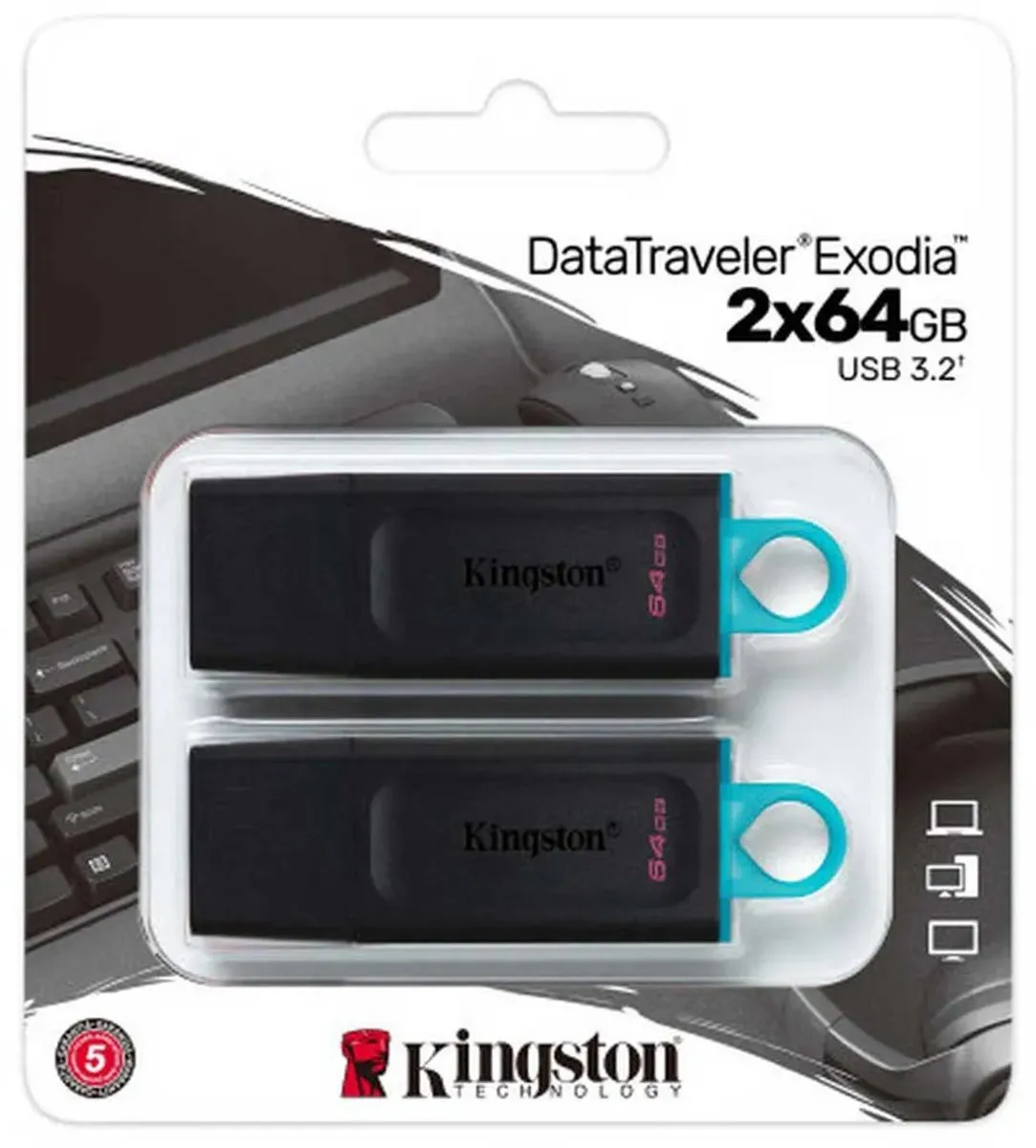 Kingston DataTraveler Exodia USB-stick 64GB - 2 Stuks