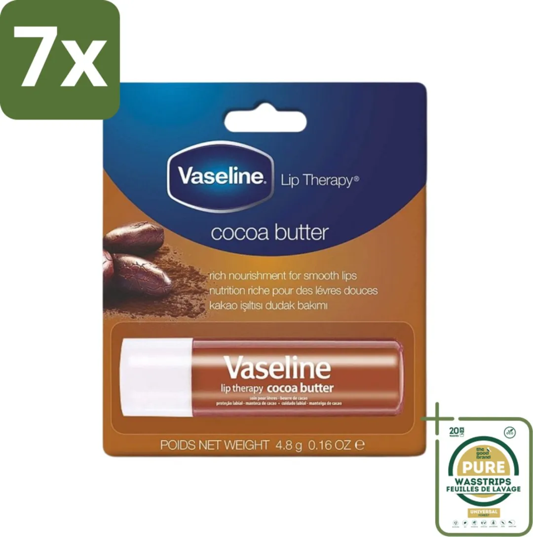 Vaseline Cocoa Butter Lip Therapy Stick - 7 Stuks 34g