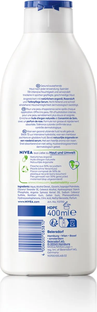 NIVEA Rozenbloem Bodylotion 400ml - 72H Hydraterend