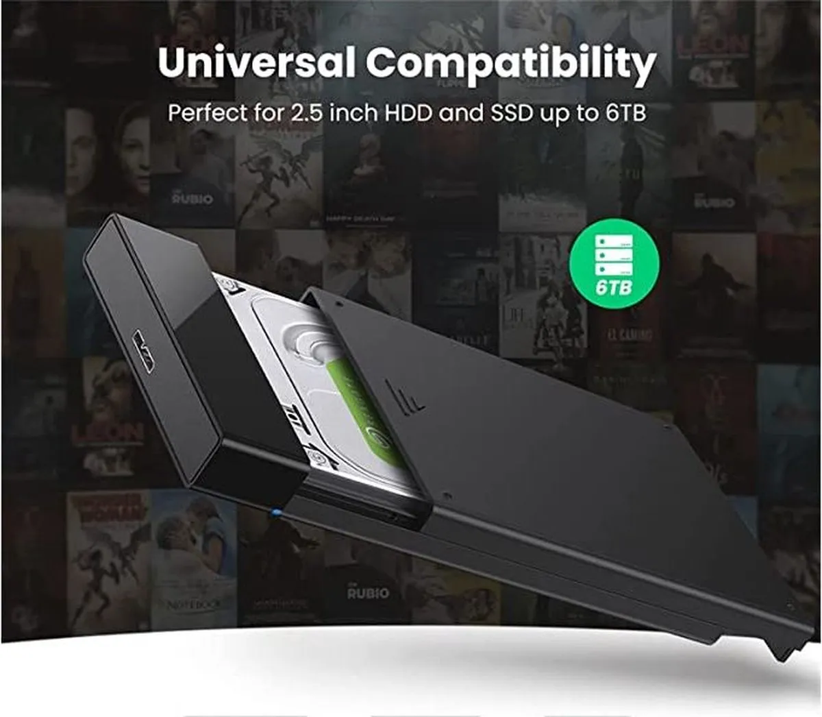 UGREEN 2,5" SATA HDD/SSD Behuizing USB3.0 - Zwart