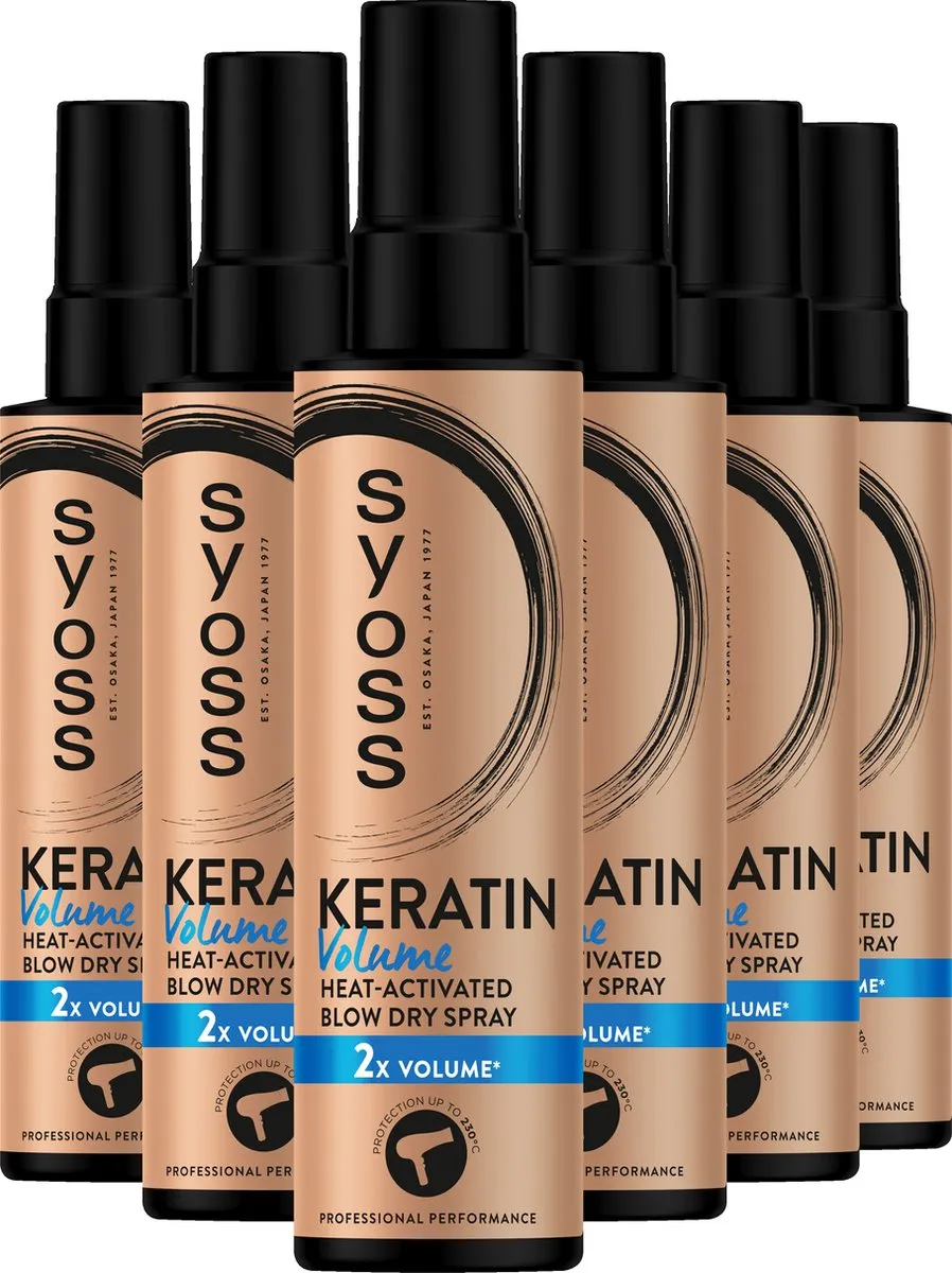Syoss Keratine Volume Heatprotection Spray 200ml - 6 Stuks