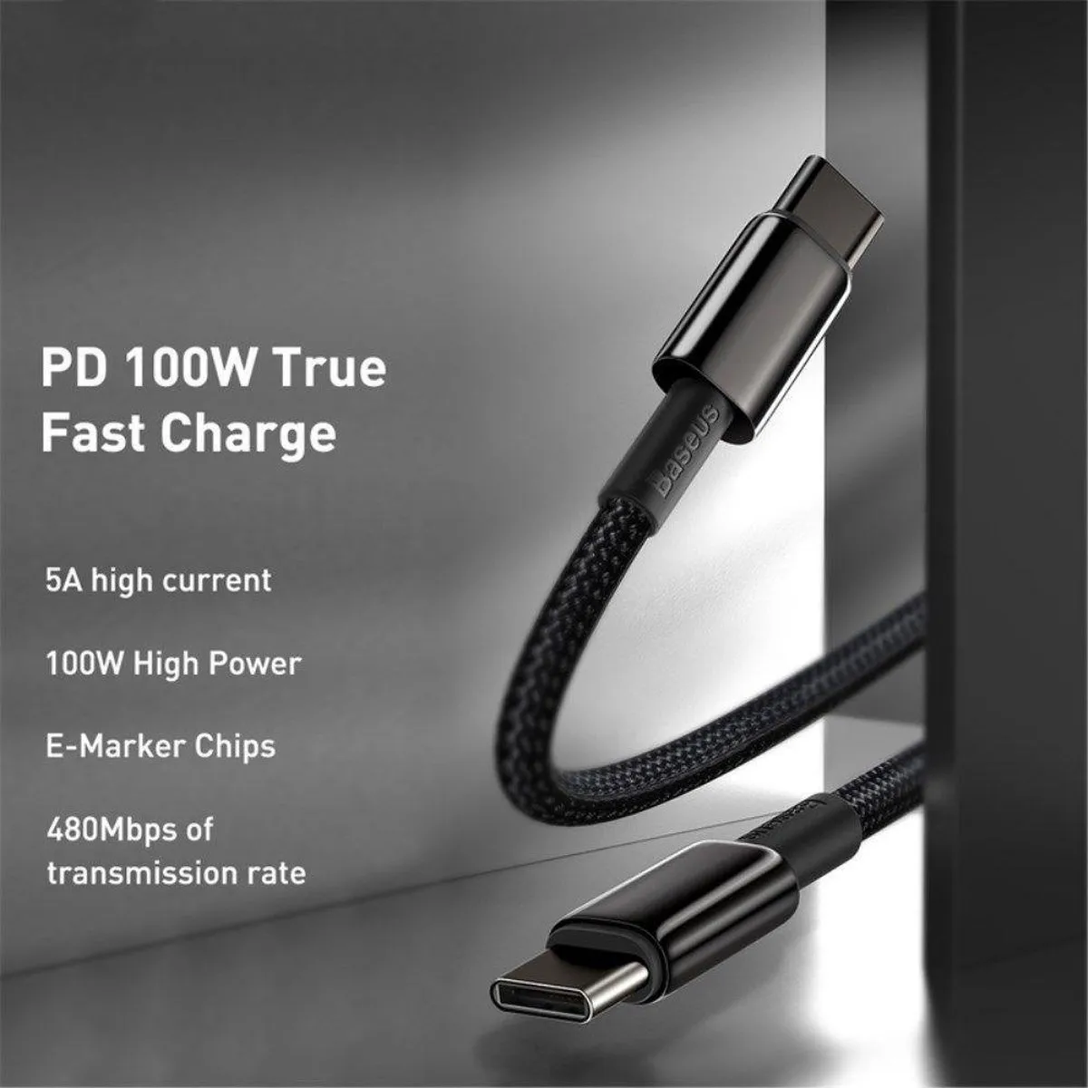 Baseus PD 20W USB-C Lightning Kabel 200cm - Zwart - afbeelding 6 van 6