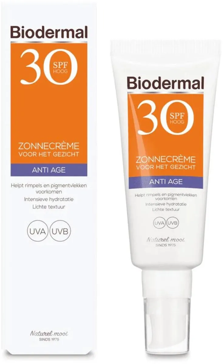 Biodermal Zonnecrème Gezicht Anti Age SPF 30 - 3 x 40 ml - Voordeelverpakking