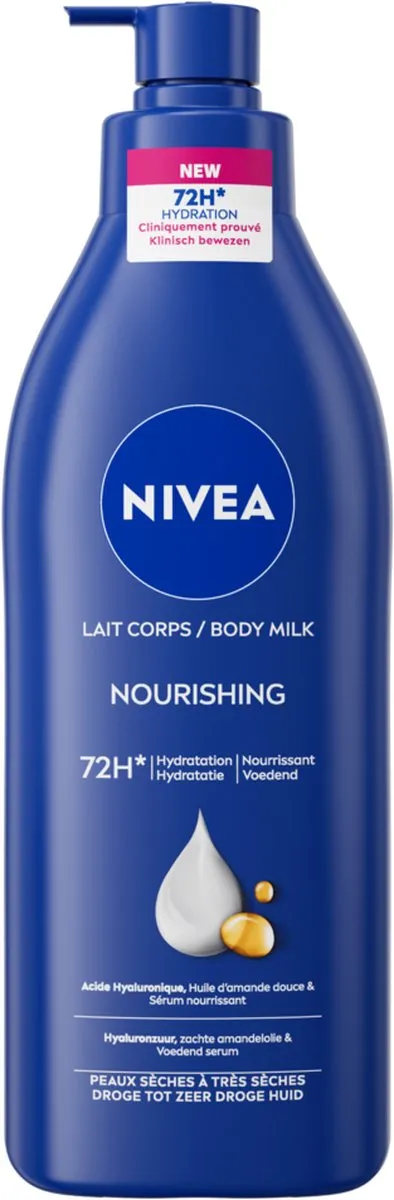 NIVEA Body Milk Verzorgend 400ml - Hyaluronzuur & Amandelolie