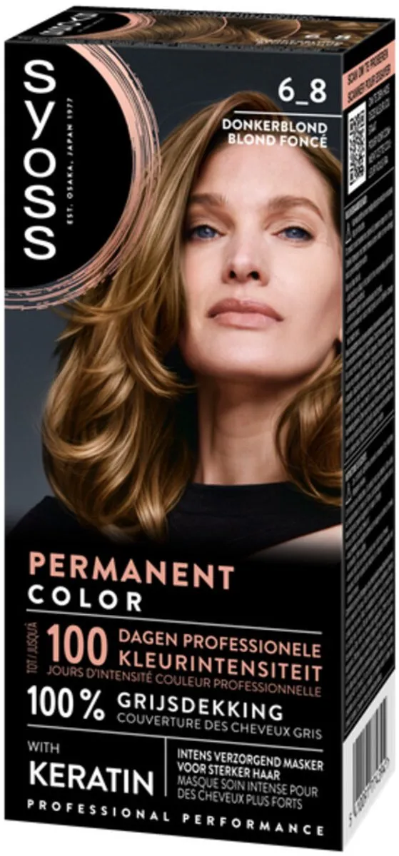 SYOSS Permanent Haarkleuring 6-8 Donkerblond - 15 Stuks