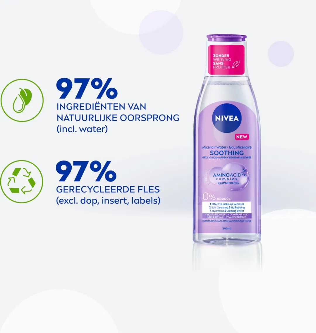 NIVEA Essentials Soothing Micellair Water 600ml - 3x200ml - afbeelding 5 van 6