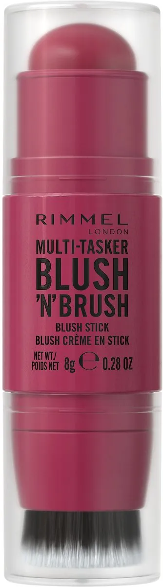 Rimmel London Multi-Tasker Blush'N'Brush Stick Fushia Glam - 8g - 3 Stuks