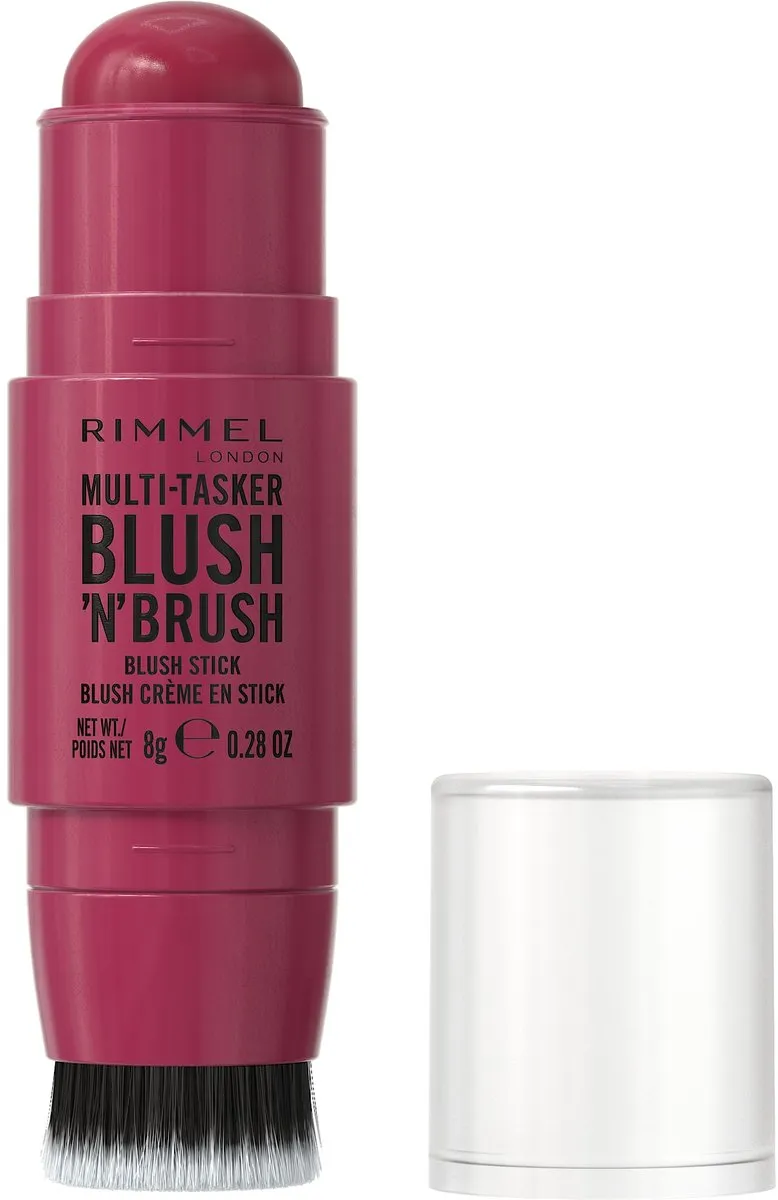 Rimmel London Multi-Tasker Blush'N'Brush Stick Fushia Glam - 8g - 3 Stuks