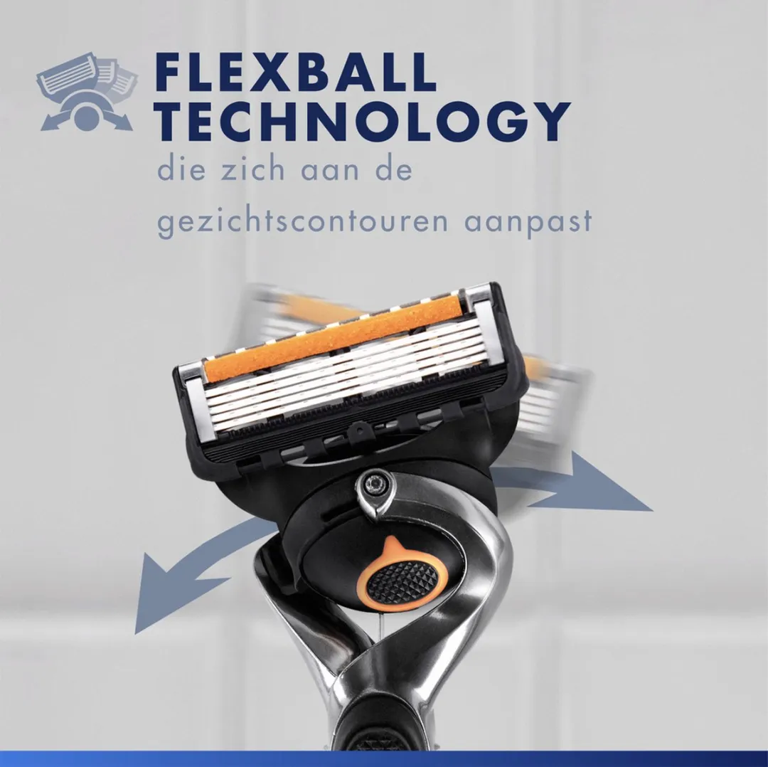 Gillette Proglide Handvat + 2 Scheermesjes - 5 Bladen - Zwart/Oranje - afbeelding 6 van 6
