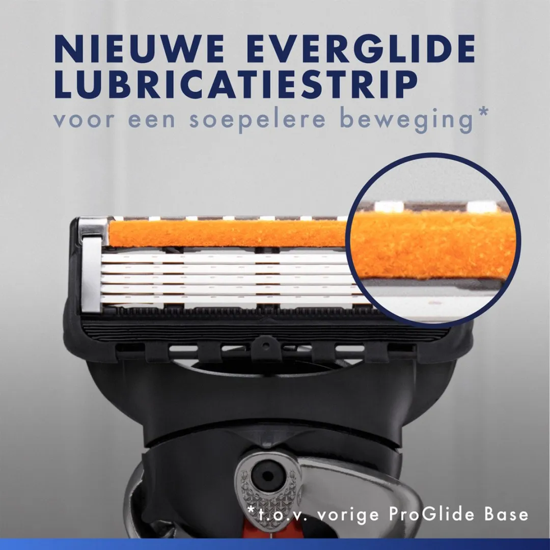 Gillette Proglide Handvat + 2 Scheermesjes - 5 Bladen - Zwart/Oranje