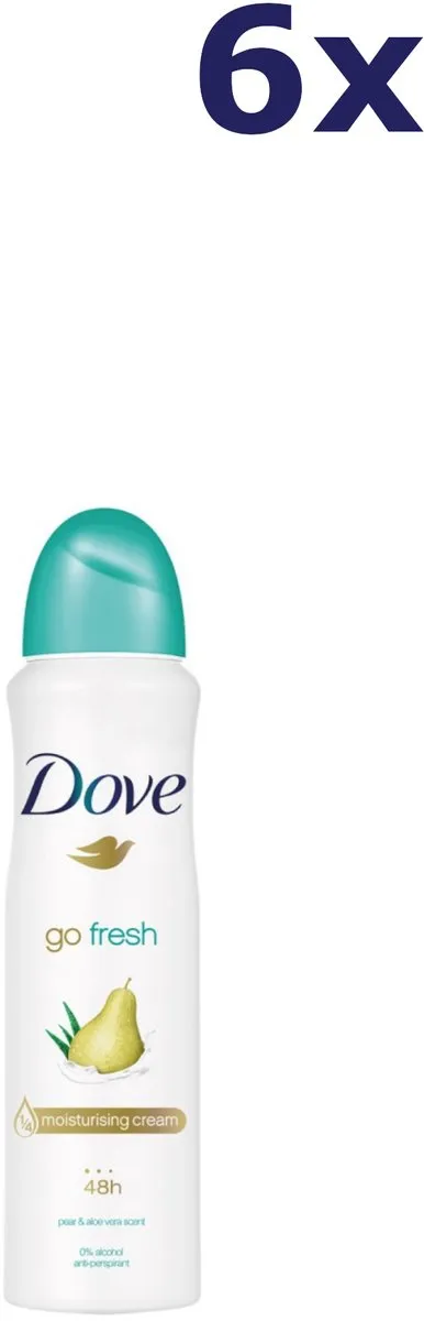 Dove Go Fresh Peer & Aloe Vera Deospray - 6x 150ml