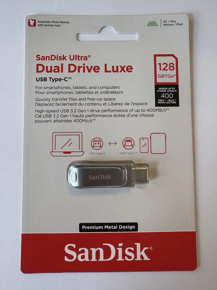 SanDisk Ultra Dual Luxe USB-C 128GB - Zilver - afbeelding 6 van 6