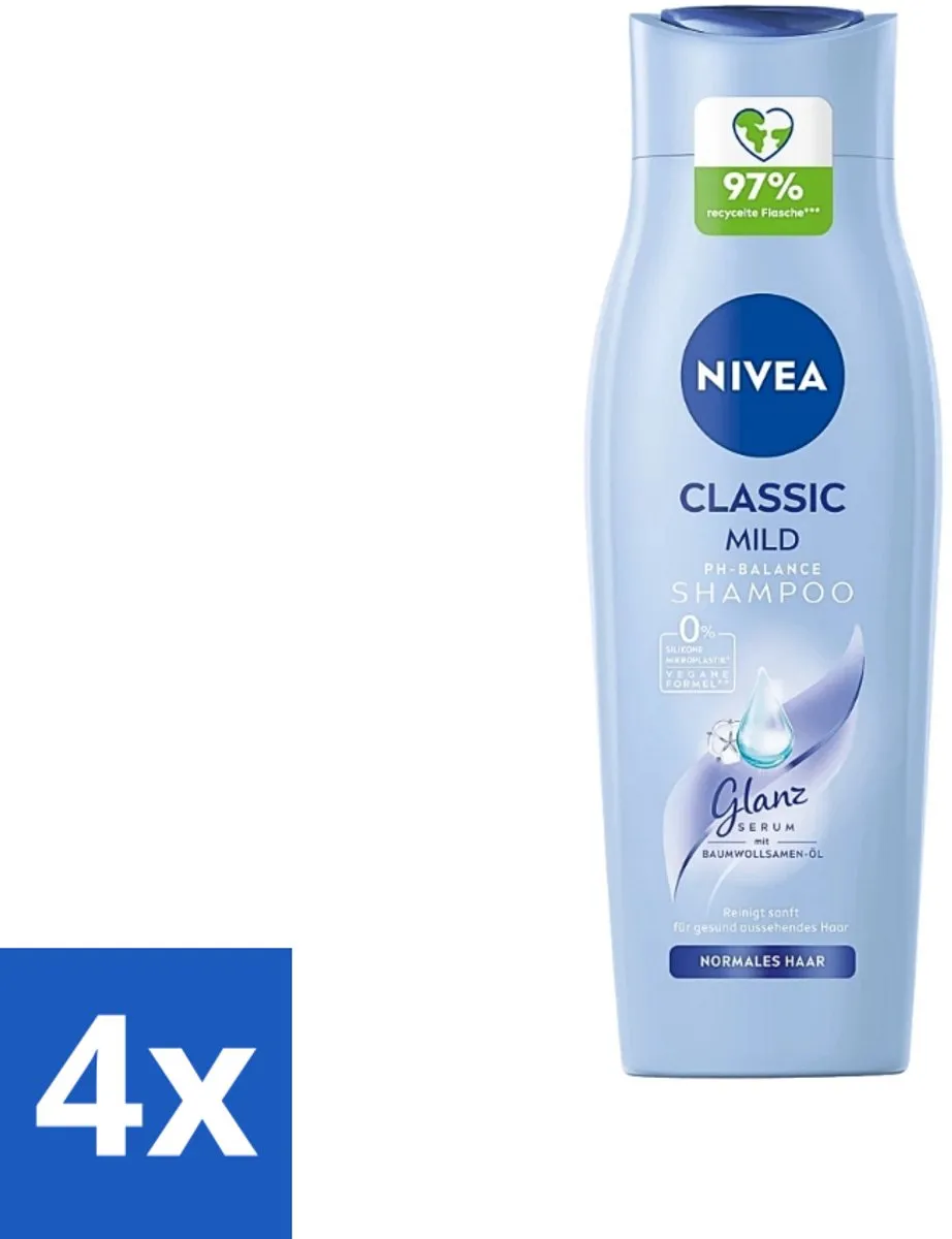 NIVEA Classic Mild Care Shampoo 250ml - 4 Stuks
